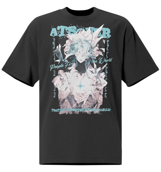 "PROPHET // People from the World" Oversized Faded T-Shirt – SHINO DESIGN - Nexore