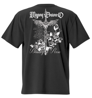 T-shirt Oversize “Forgiata nel Silenzio” – Spada Gotica e Rose - Nexore