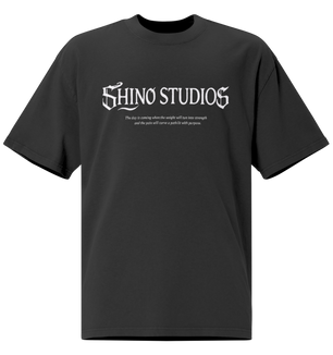 T-shirt Oversize “Shino Studios – Rosa e Farfalla” - Faded Black - Nexore