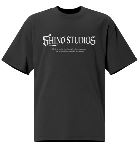 T-shirt Oversize “Shino Studios – Rosa e Farfalla” - Faded Black - Nexore