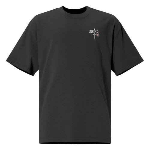 “CRUCIFIX BUTTERFLY” Oversized Faded T-Shirt - Nexore