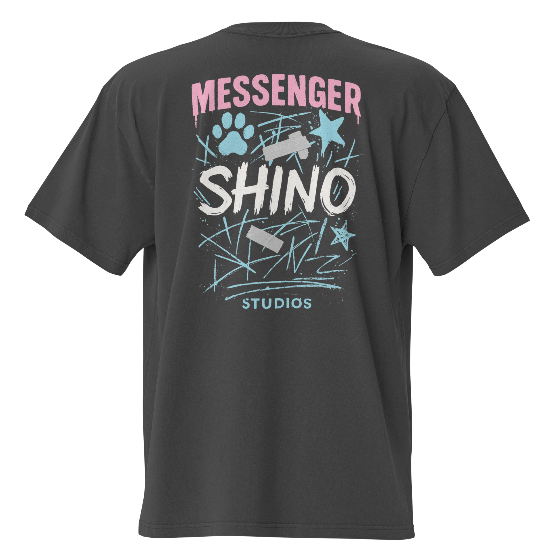"MESSENGER // Cat Street Dreams" Oversized Faded T-Shirt – SHINO DESIGN - Nexore