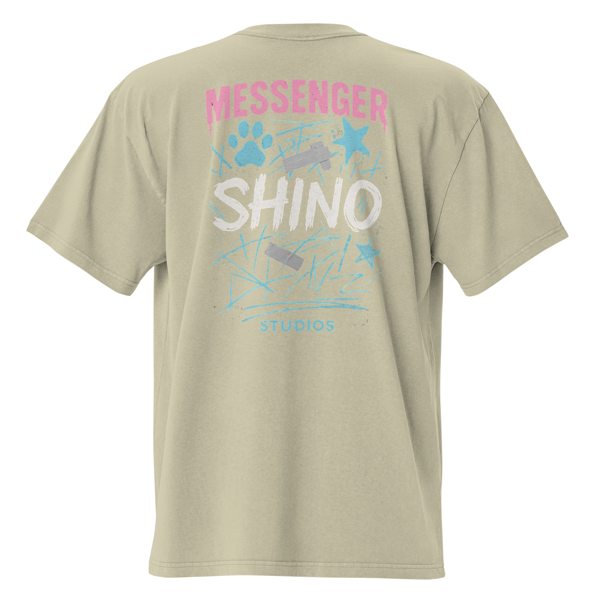 "MESSENGER // Cat Street Dreams" Oversized Faded T-Shirt – SHINO DESIGN - Nexore
