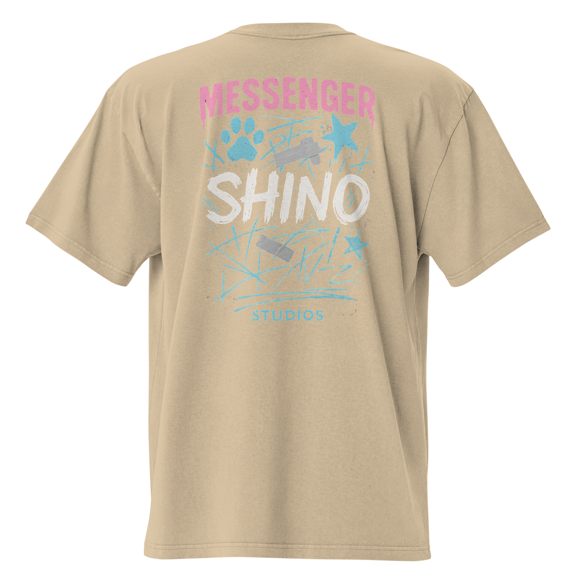 "MESSENGER // Cat Street Dreams" Oversized Faded T-Shirt – SHINO DESIGN - Nexore